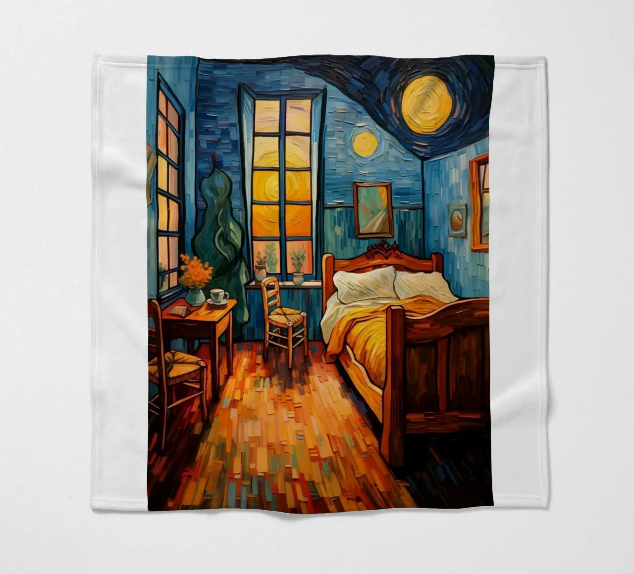 camera da letto ordinata coperta in pile da Piper Shop Oke