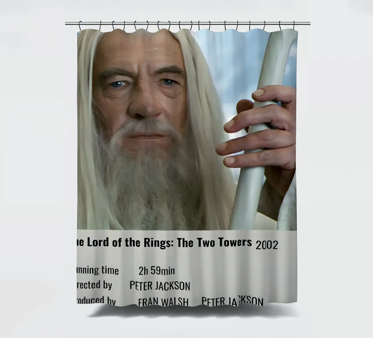 The Lord of the Rings The Two Towers 2002 shower curtain by MVFminimalist