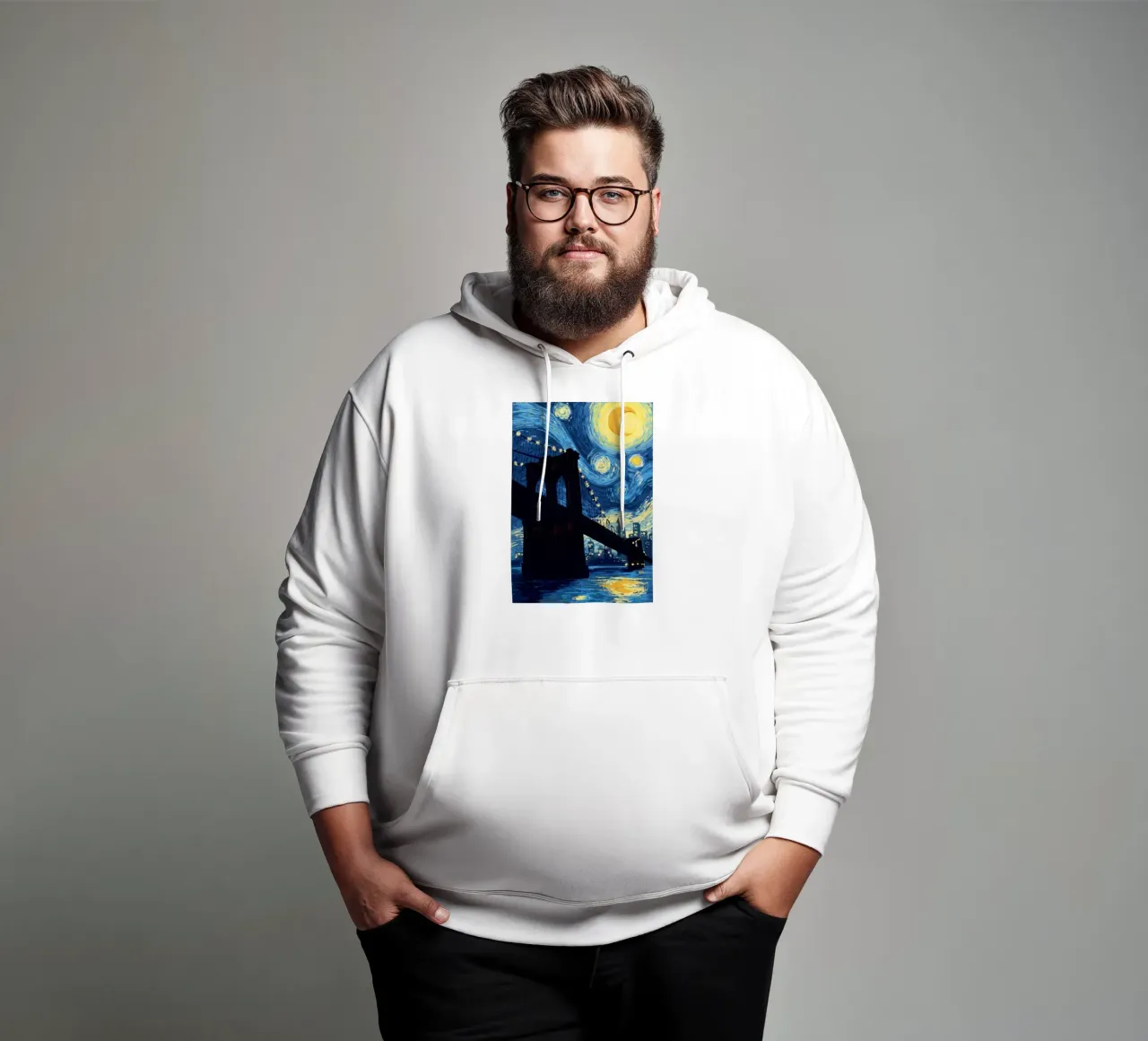 silhouette di un ponte di notte felpa con cappuccio da Piper Shop Oke