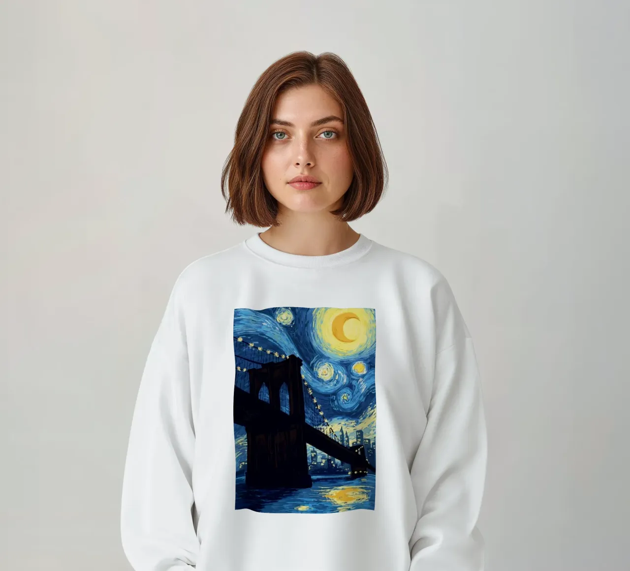 silhouette di un ponte di notte felpa da Piper Shop Oke