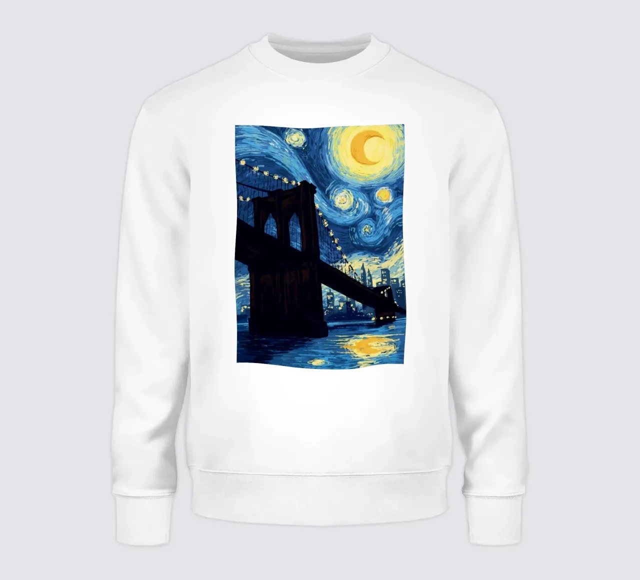 silhouette di un ponte di notte felpa da Piper Shop Oke