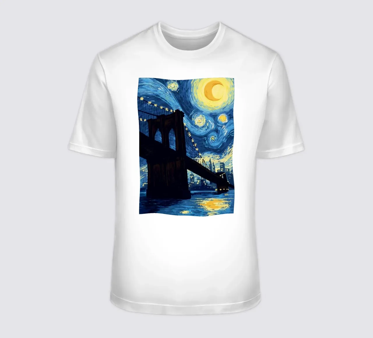 silhouette di un ponte di notte t-shirt da Piper Shop Oke