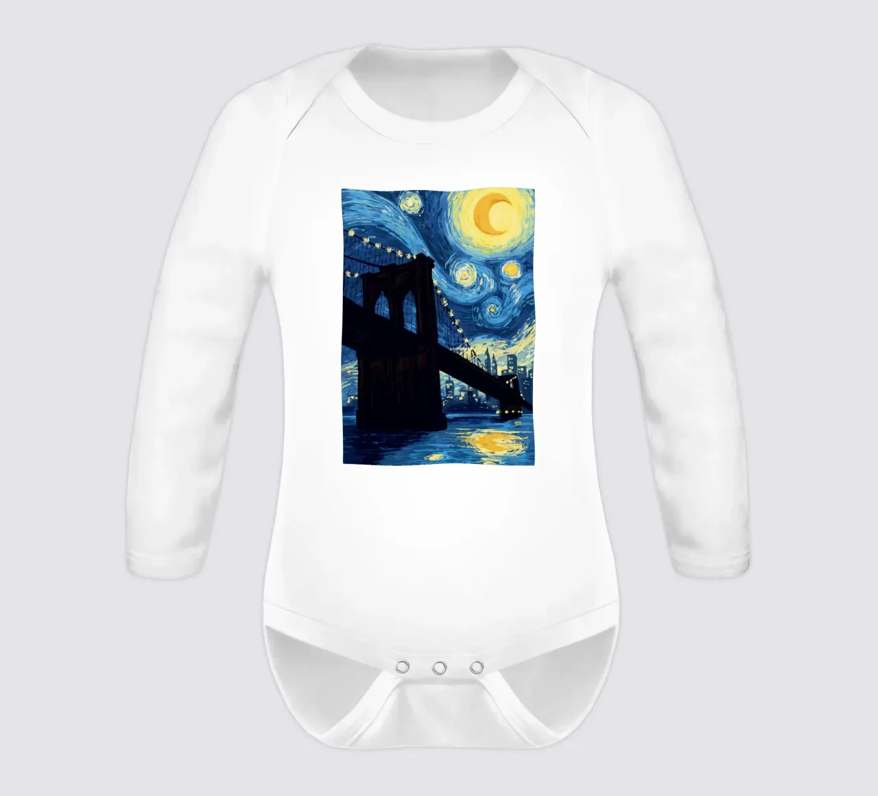 silhouette di un ponte di notte body neonato maniche lunghe da Piper Shop Oke
