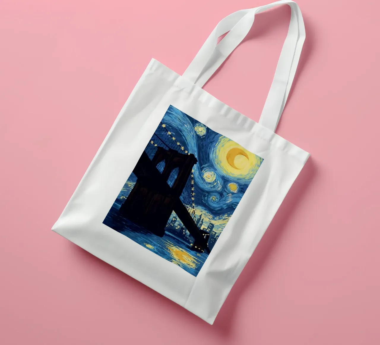 silhouette di un ponte di notte borsa in juta da Piper Shop Oke