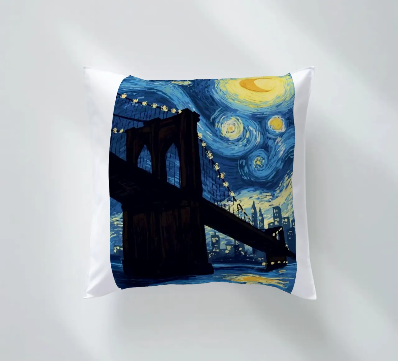 silhouette di un ponte di notte cuscino da Piper Shop Oke