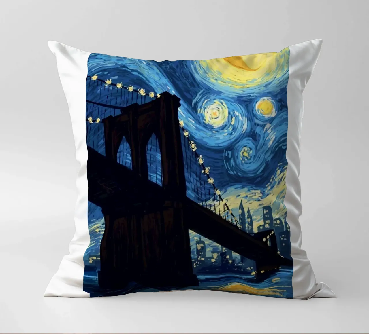 silhouette di un ponte di notte cuscino da Piper Shop Oke