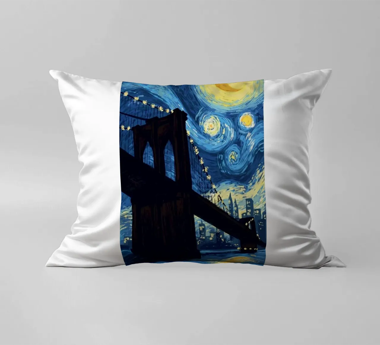 silhouette di un ponte di notte cuscino da Piper Shop Oke