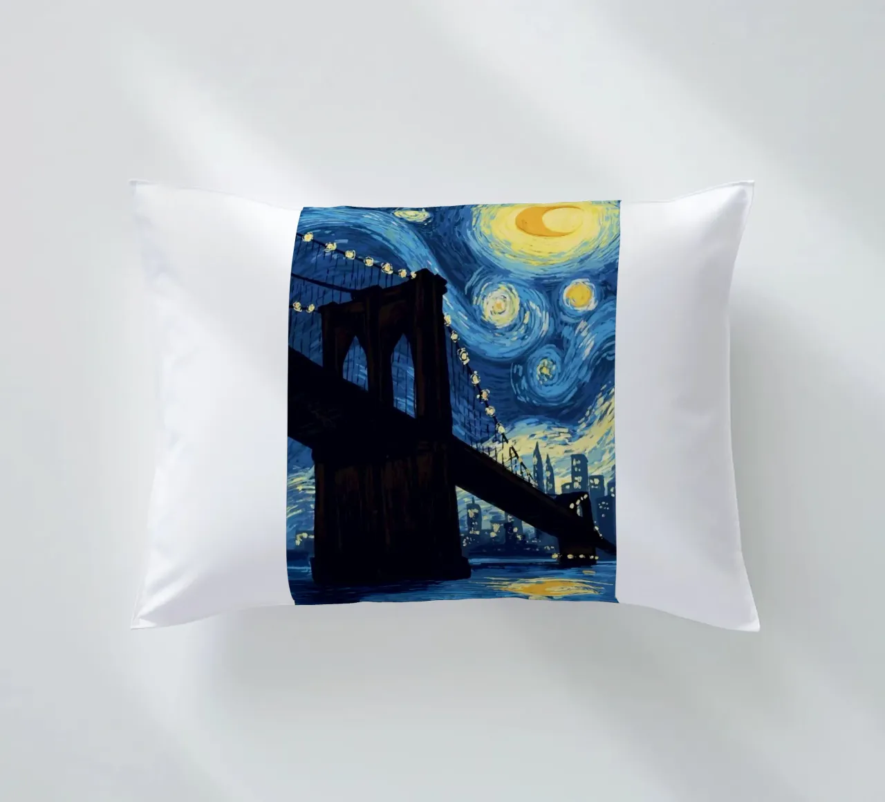 silhouette di un ponte di notte cuscino da Piper Shop Oke