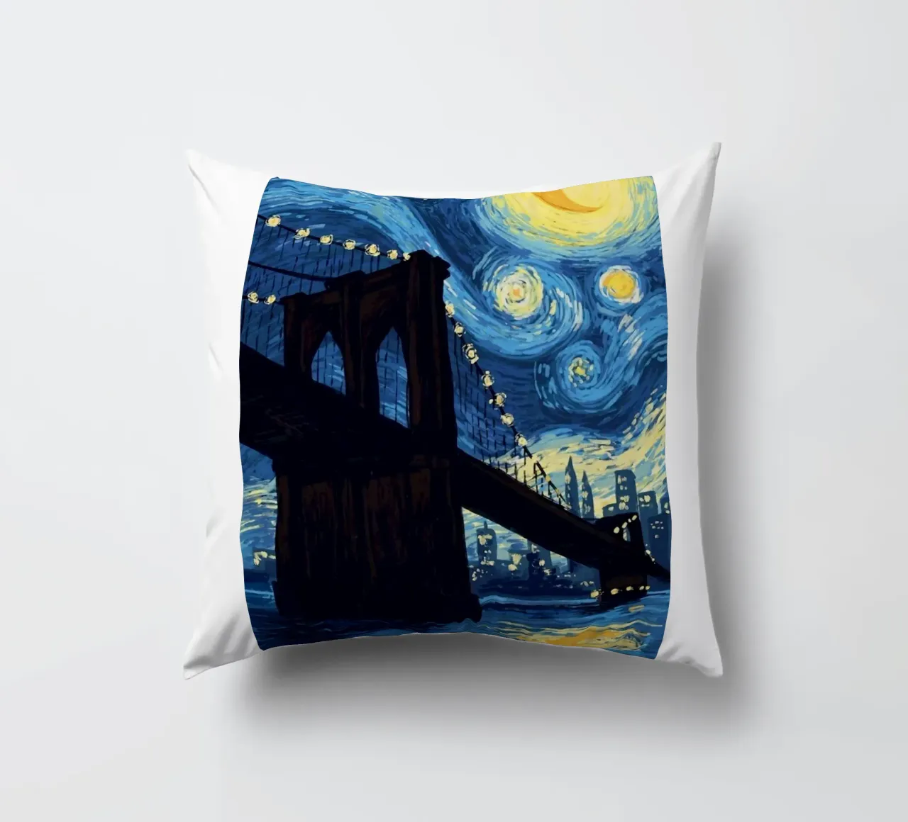 silhouette di un ponte di notte cuscino da Piper Shop Oke
