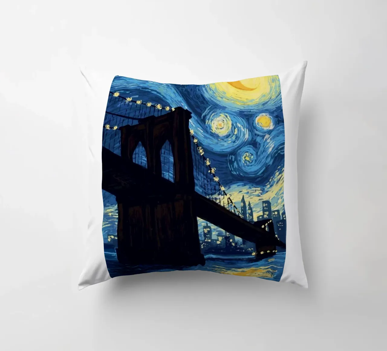 silhouette di un ponte di notte cuscino da Piper Shop Oke