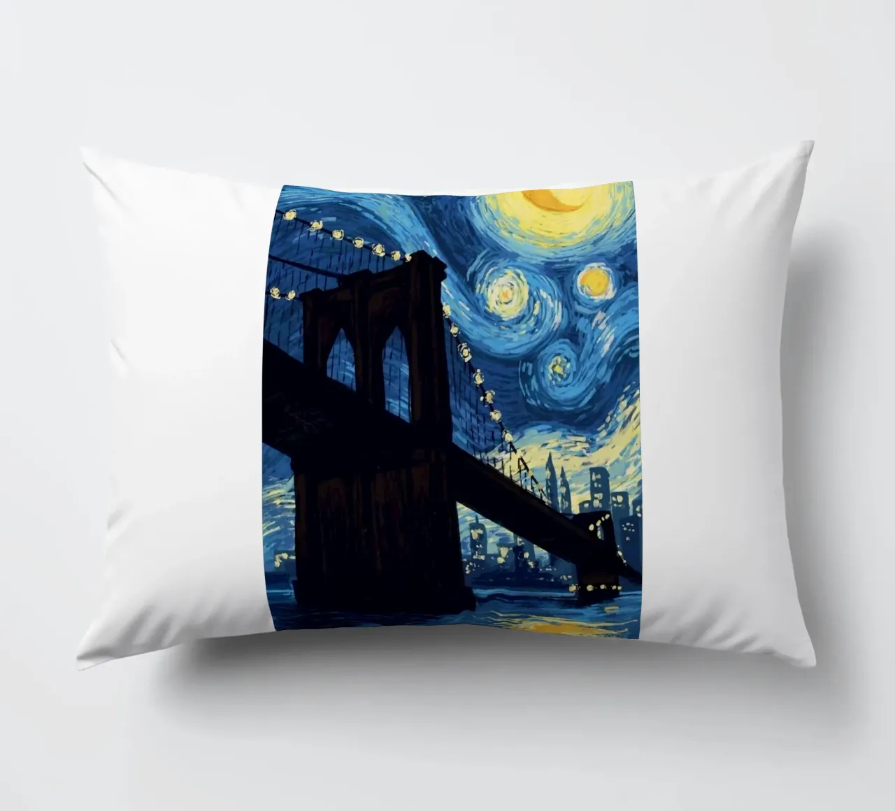 silhouette di un ponte di notte cuscino da Piper Shop Oke