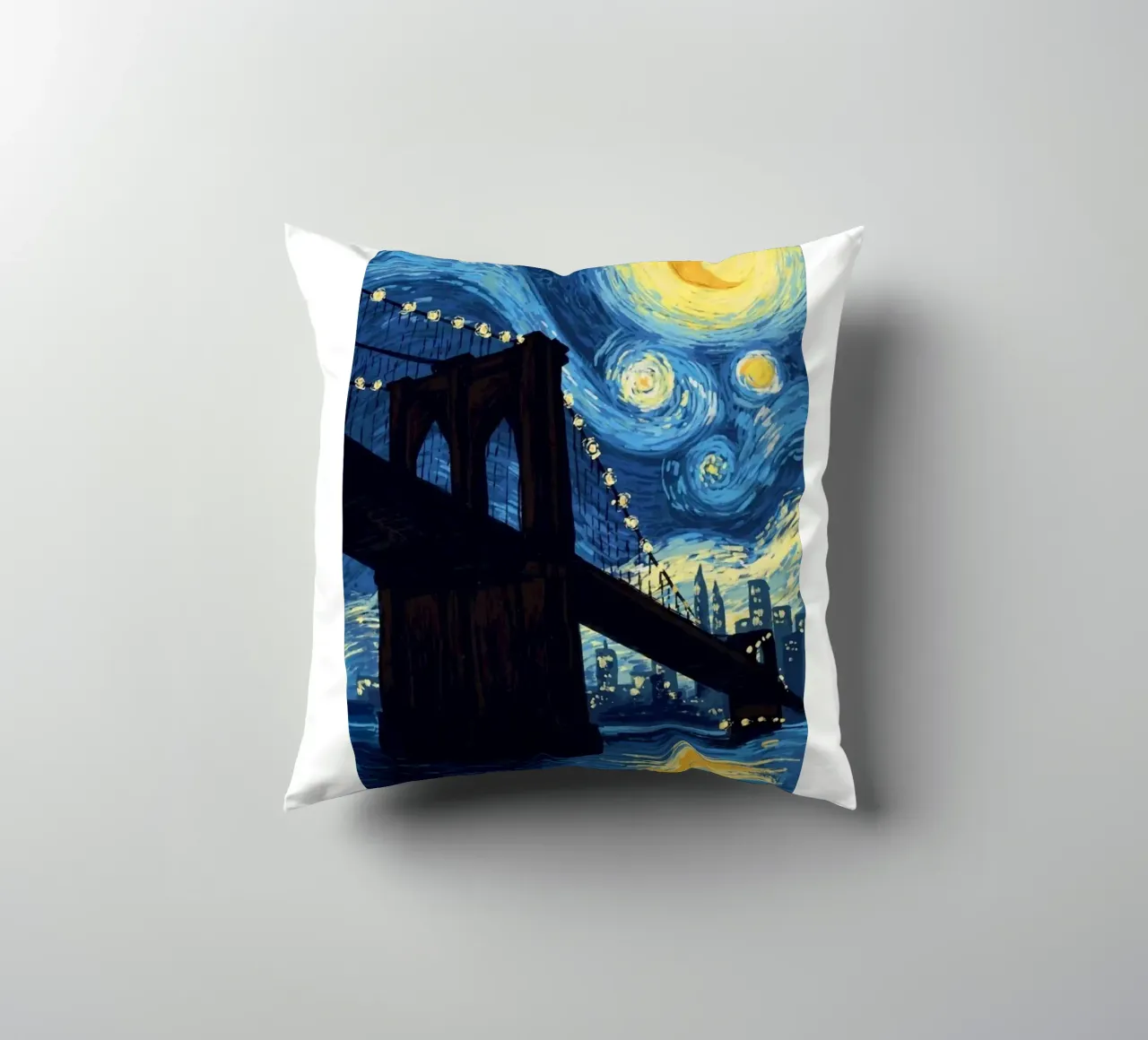 silhouette di un ponte di notte cuscino da Piper Shop Oke