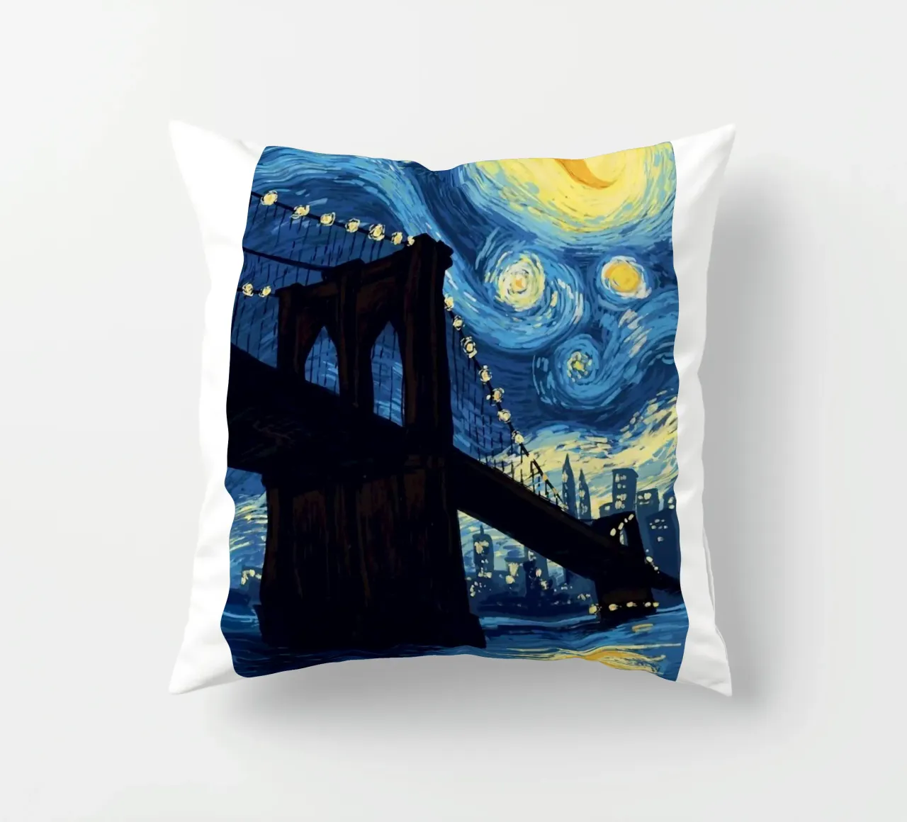 silhouette di un ponte di notte cuscino da Piper Shop Oke