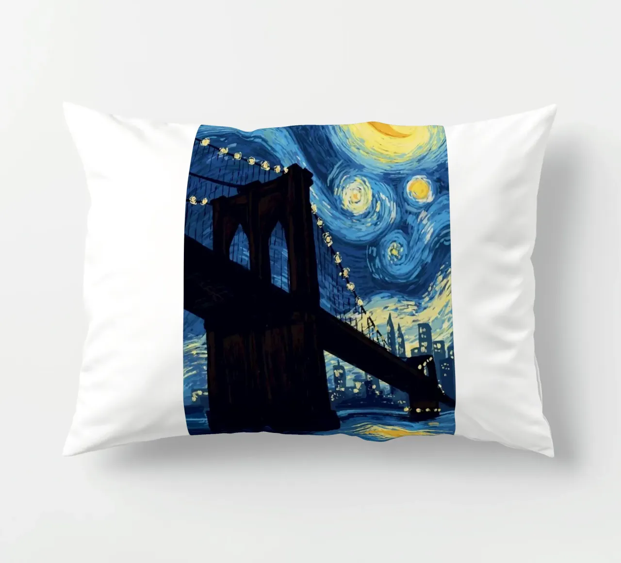 silhouette di un ponte di notte cuscino da Piper Shop Oke