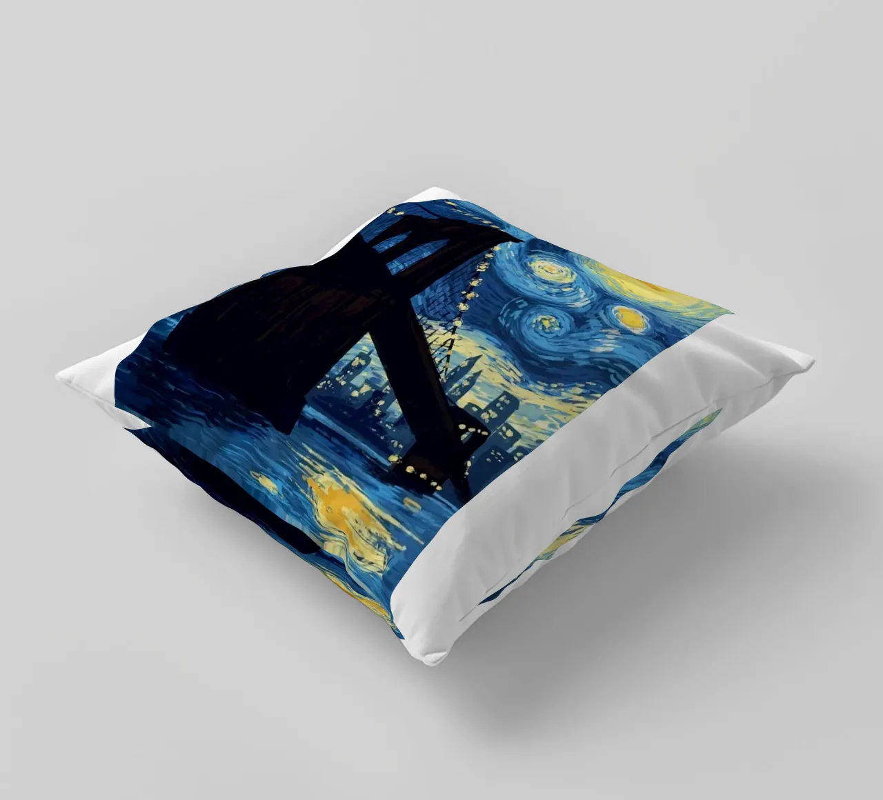silhouette di un ponte di notte cuscino da Piper Shop Oke