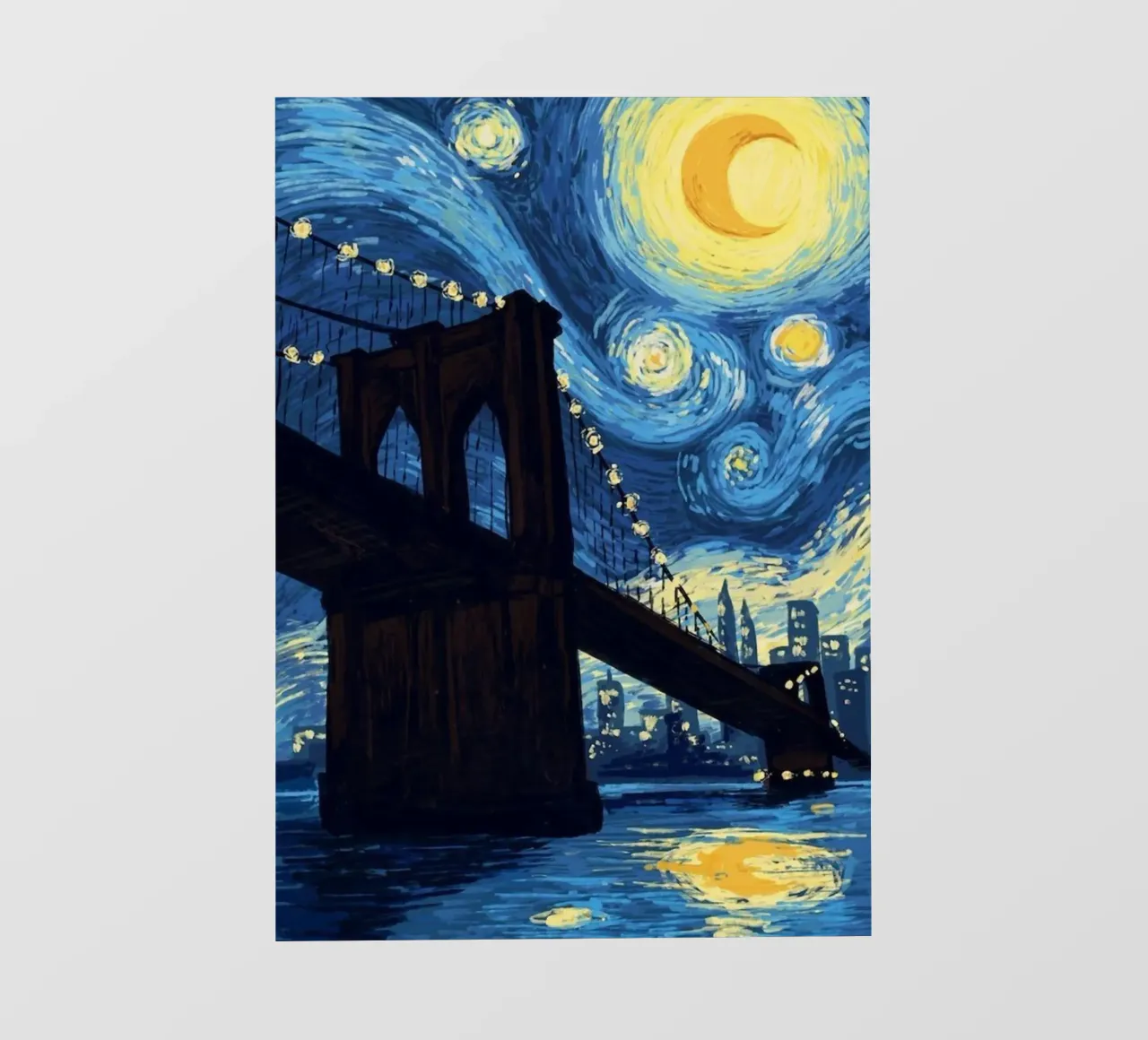 silhouette di un ponte di notte telo in pvc da Piper Shop Oke