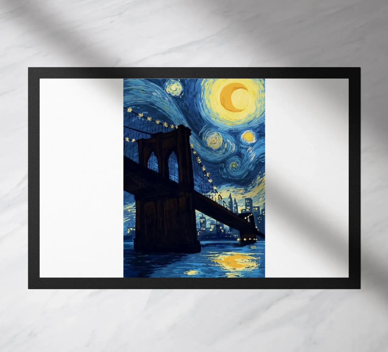 silhouette di un ponte di notte zerbino da Piper Shop Oke