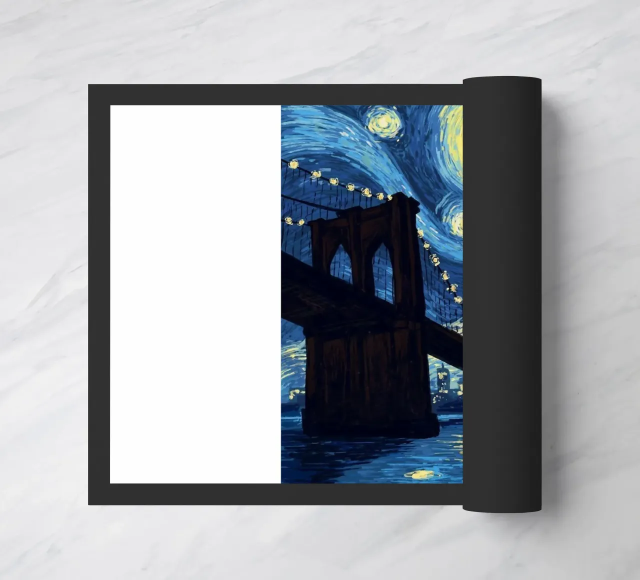 silhouette di un ponte di notte zerbino da Piper Shop Oke