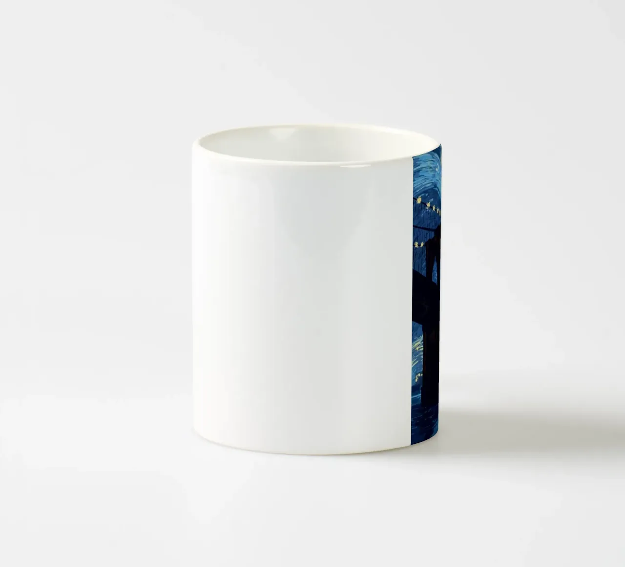 silhouette di un ponte di notte tazza in ceramica da Piper Shop Oke