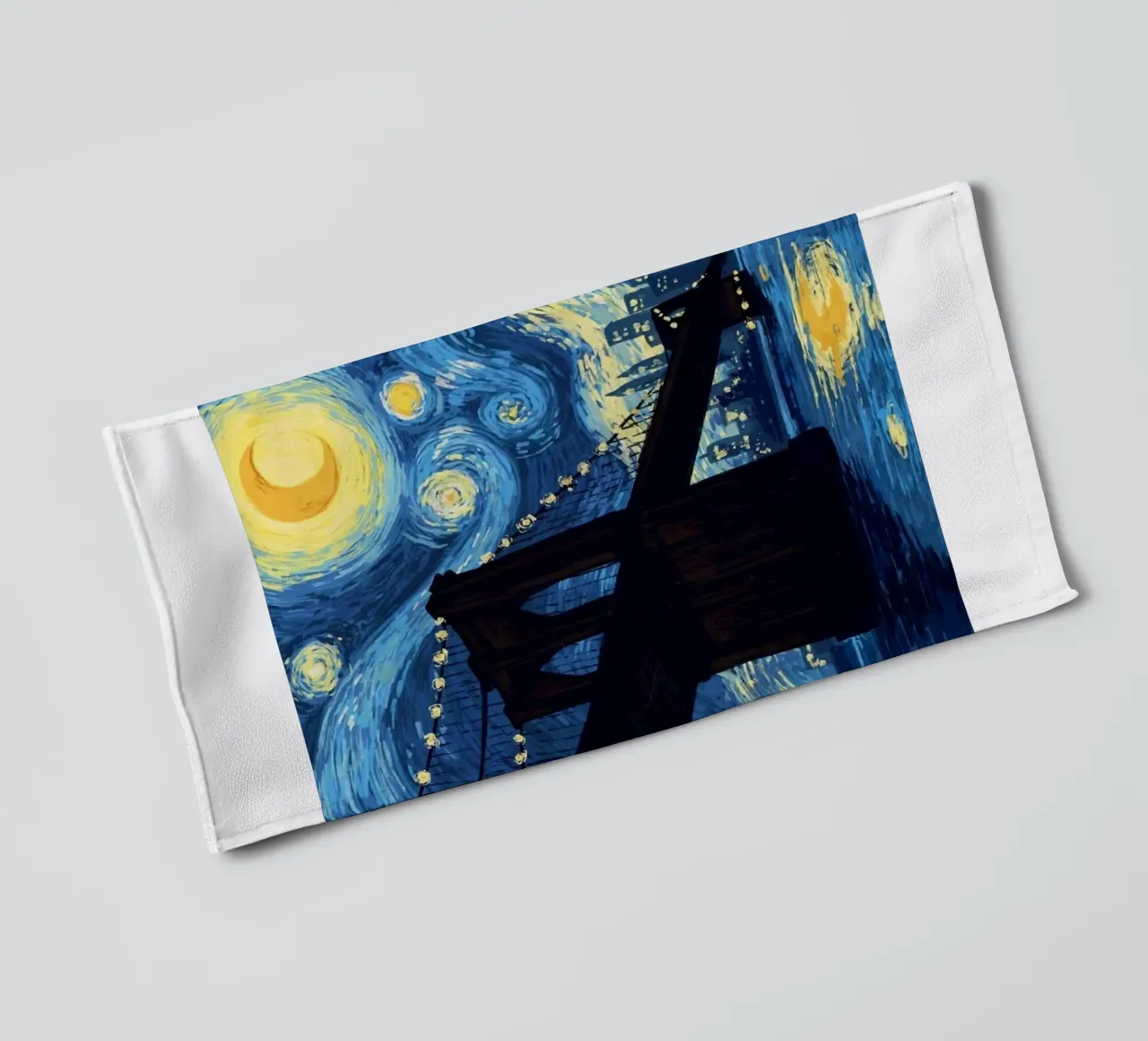 silhouette di un ponte di notte asciugamano da bagno da Piper Shop Oke