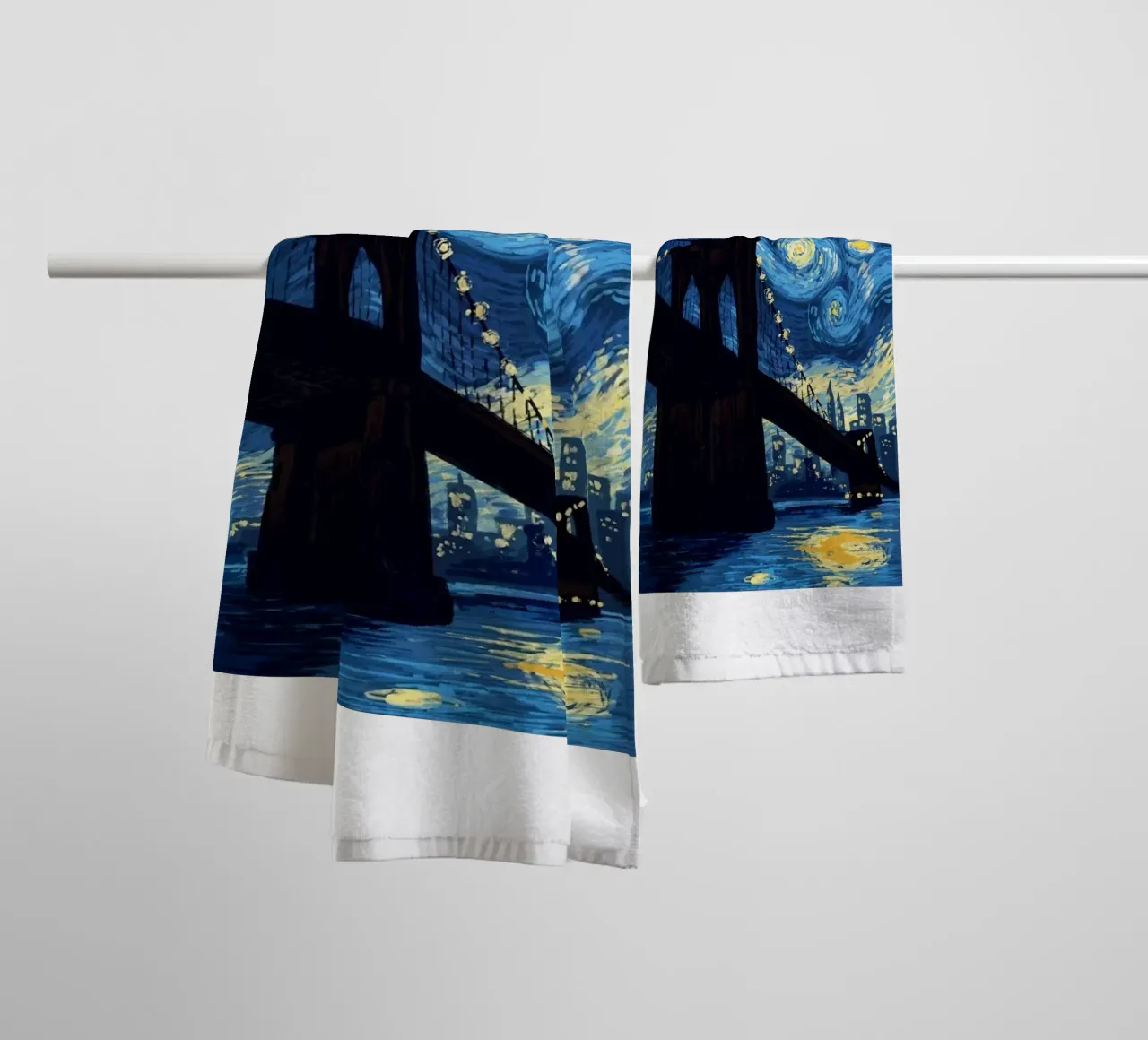 silhouette di un ponte di notte asciugamano da bagno da Piper Shop Oke