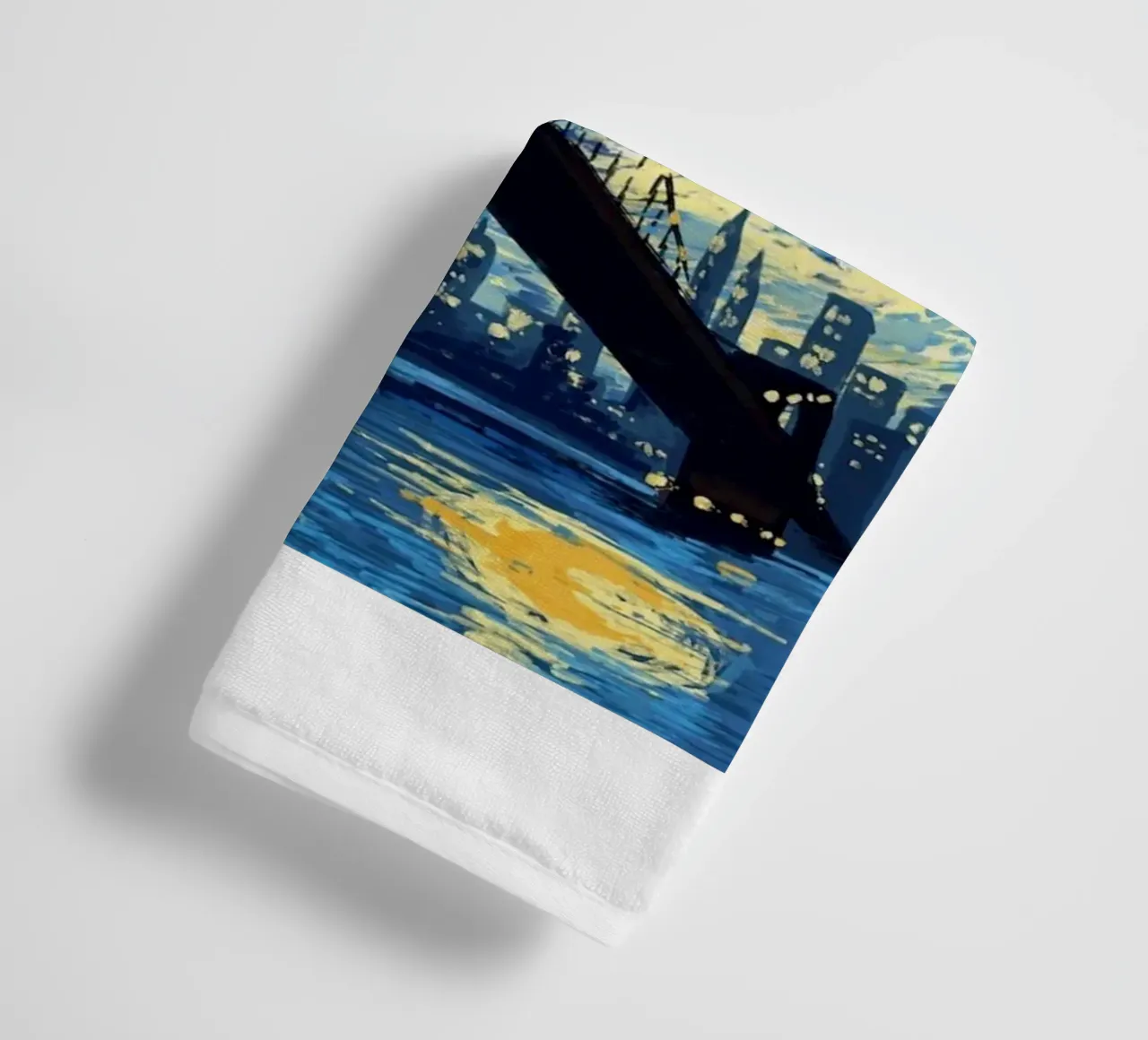 silhouette di un ponte di notte asciugamano da bagno da Piper Shop Oke