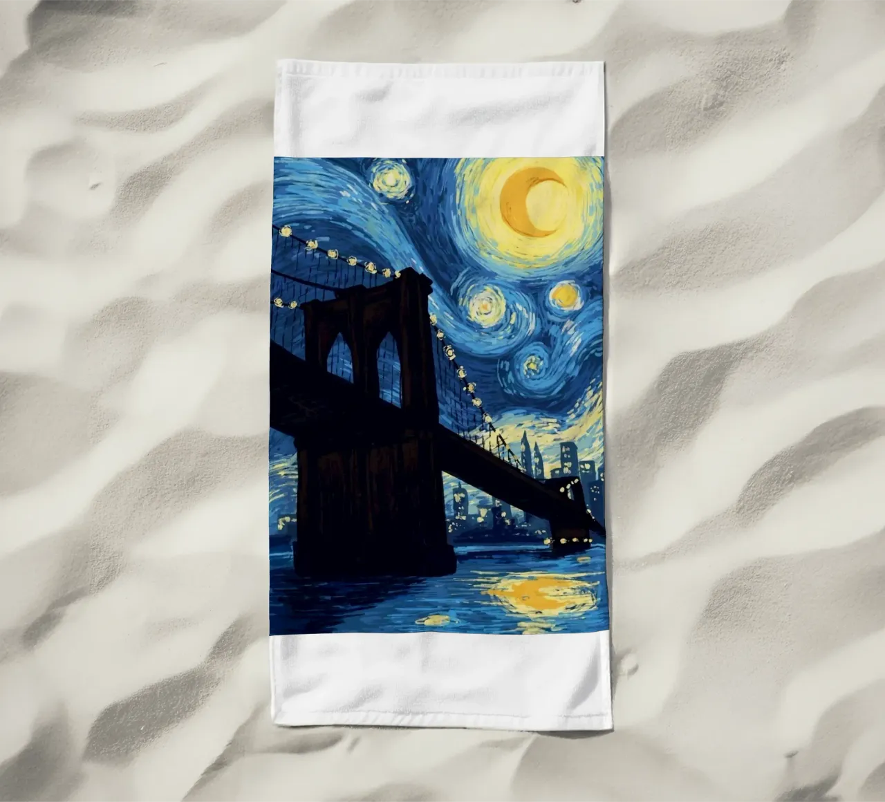silhouette di un ponte di notte telo mare da Piper Shop Oke