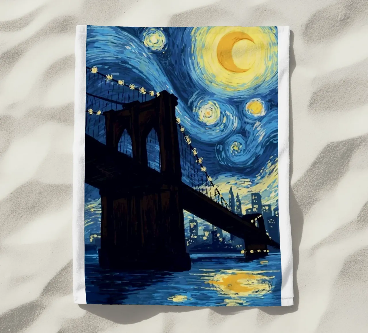 silhouette di un ponte di notte telo mare da Piper Shop Oke