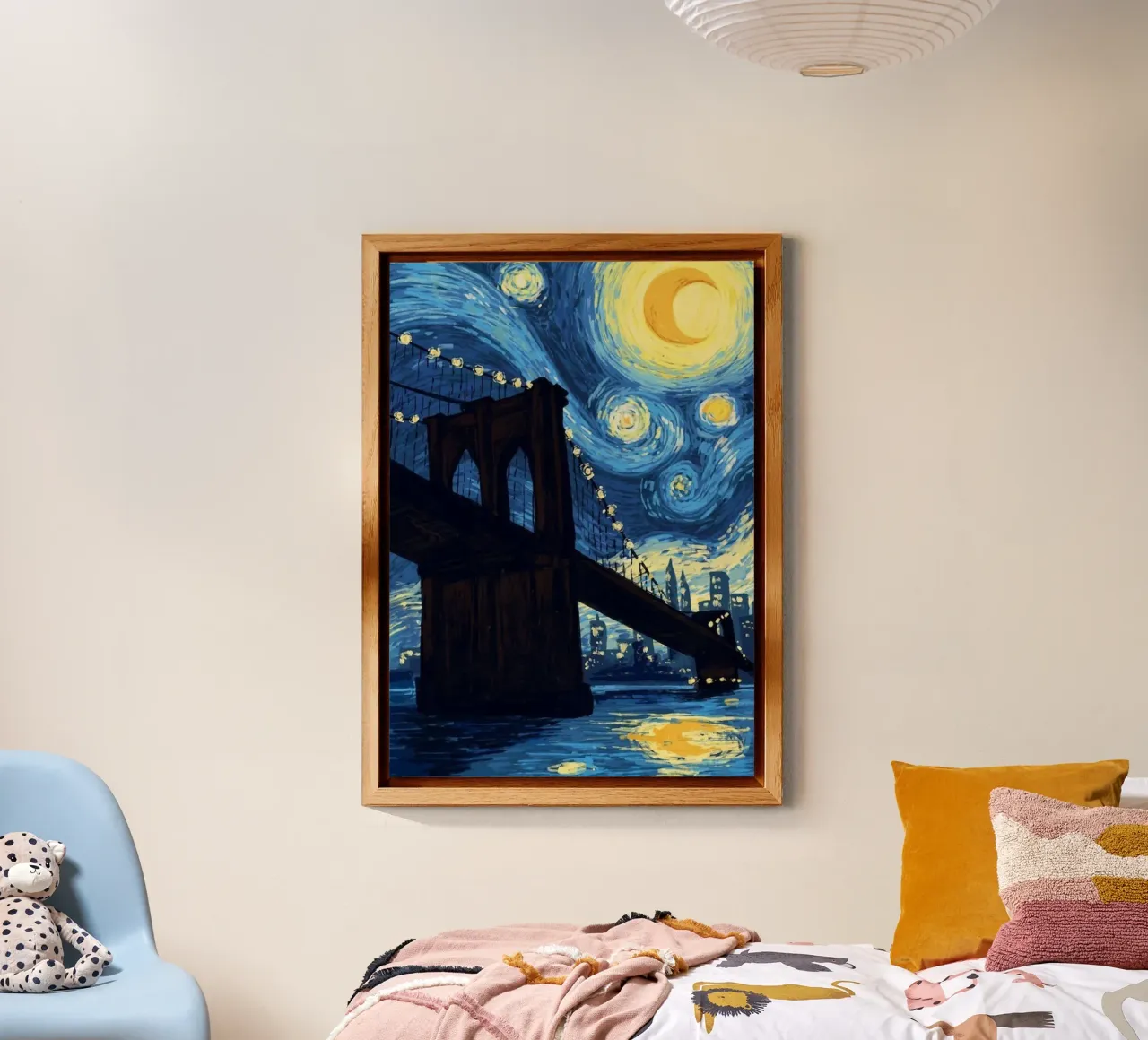 silhouette di un ponte di notte alluminio dibond da Piper Shop Oke