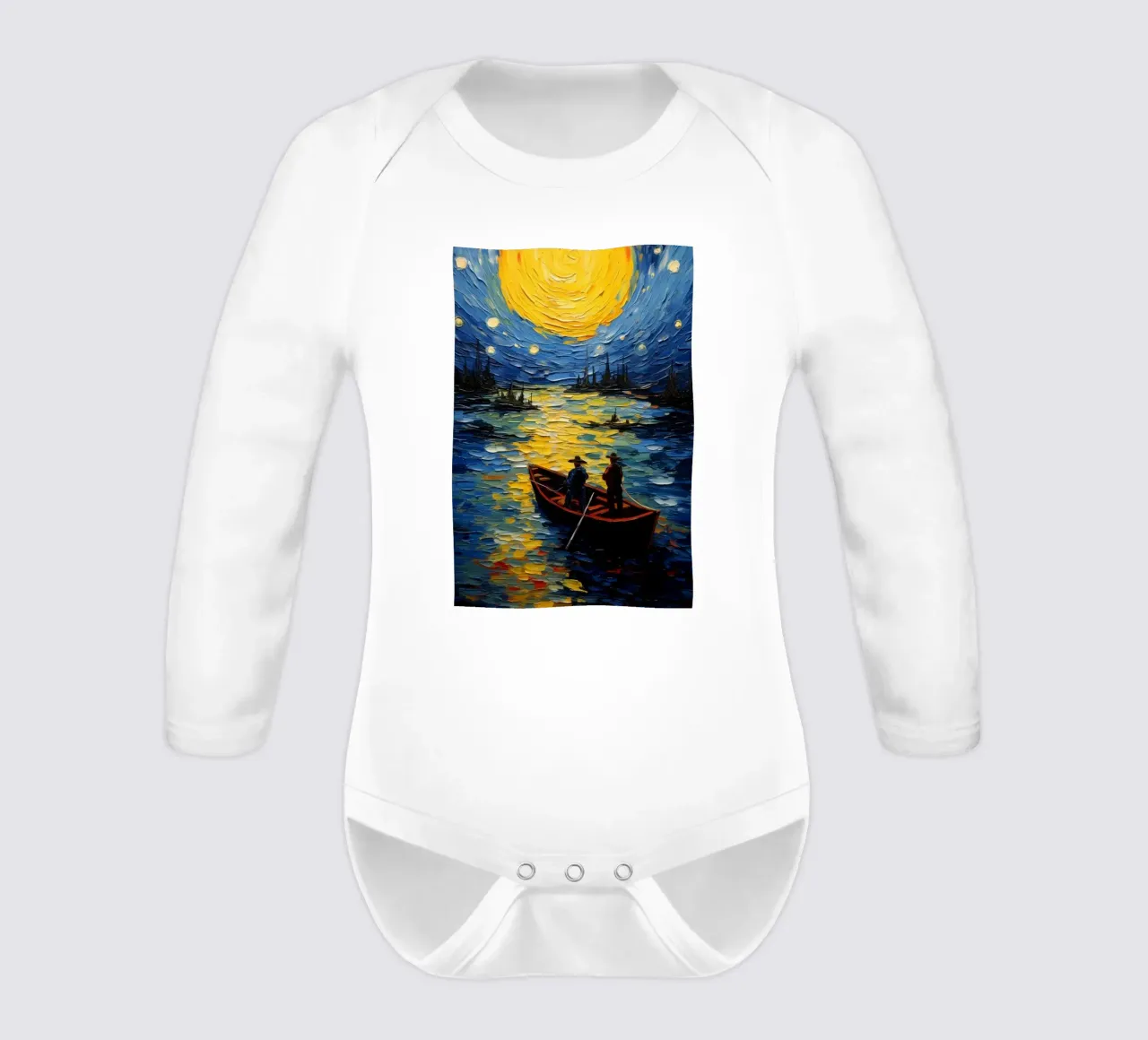 Fischer, die nachts fischen Langarm Babybody von Piper Shop Oke