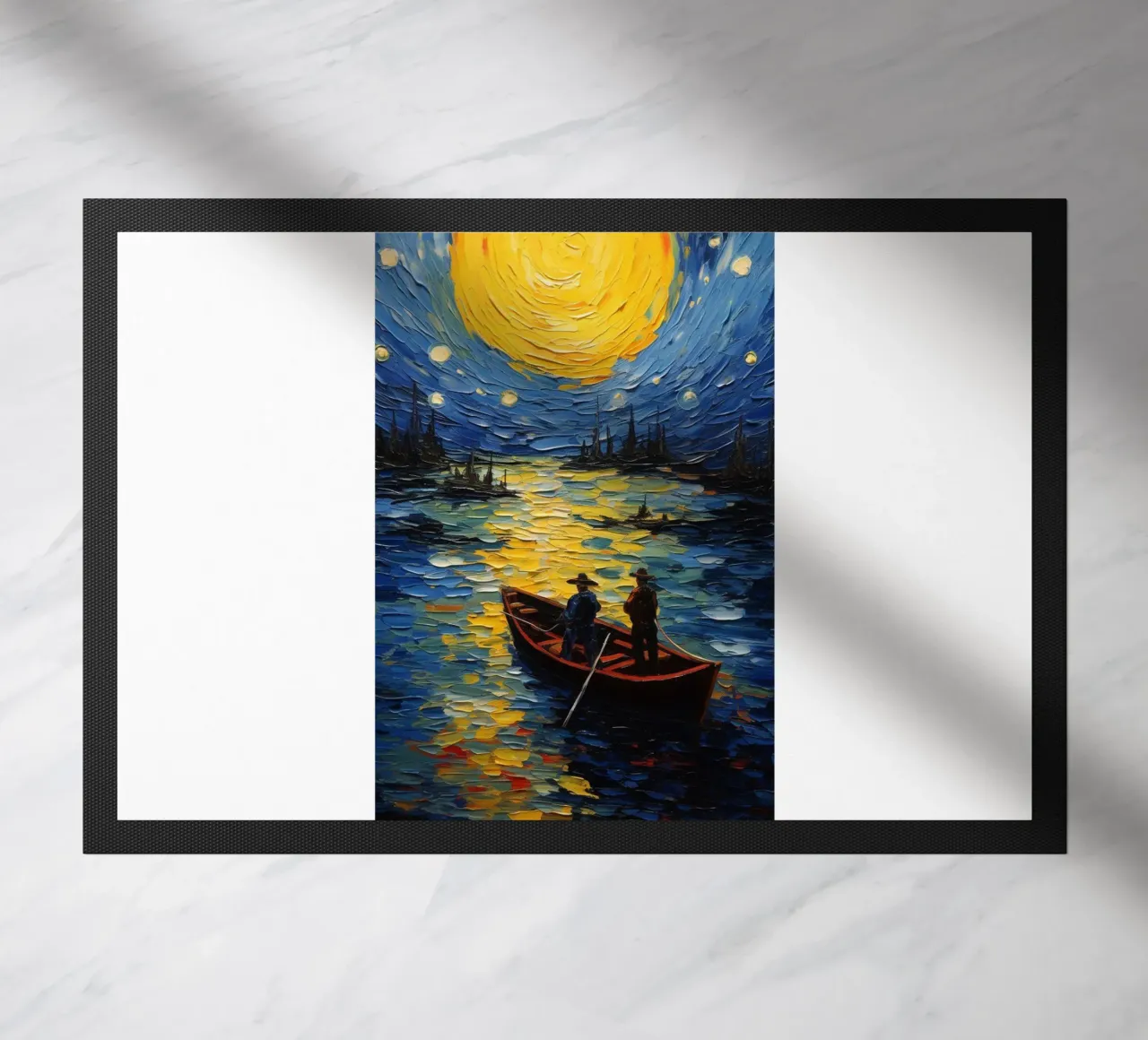 pescatori che pescano di notte zerbino da Piper Shop Oke
