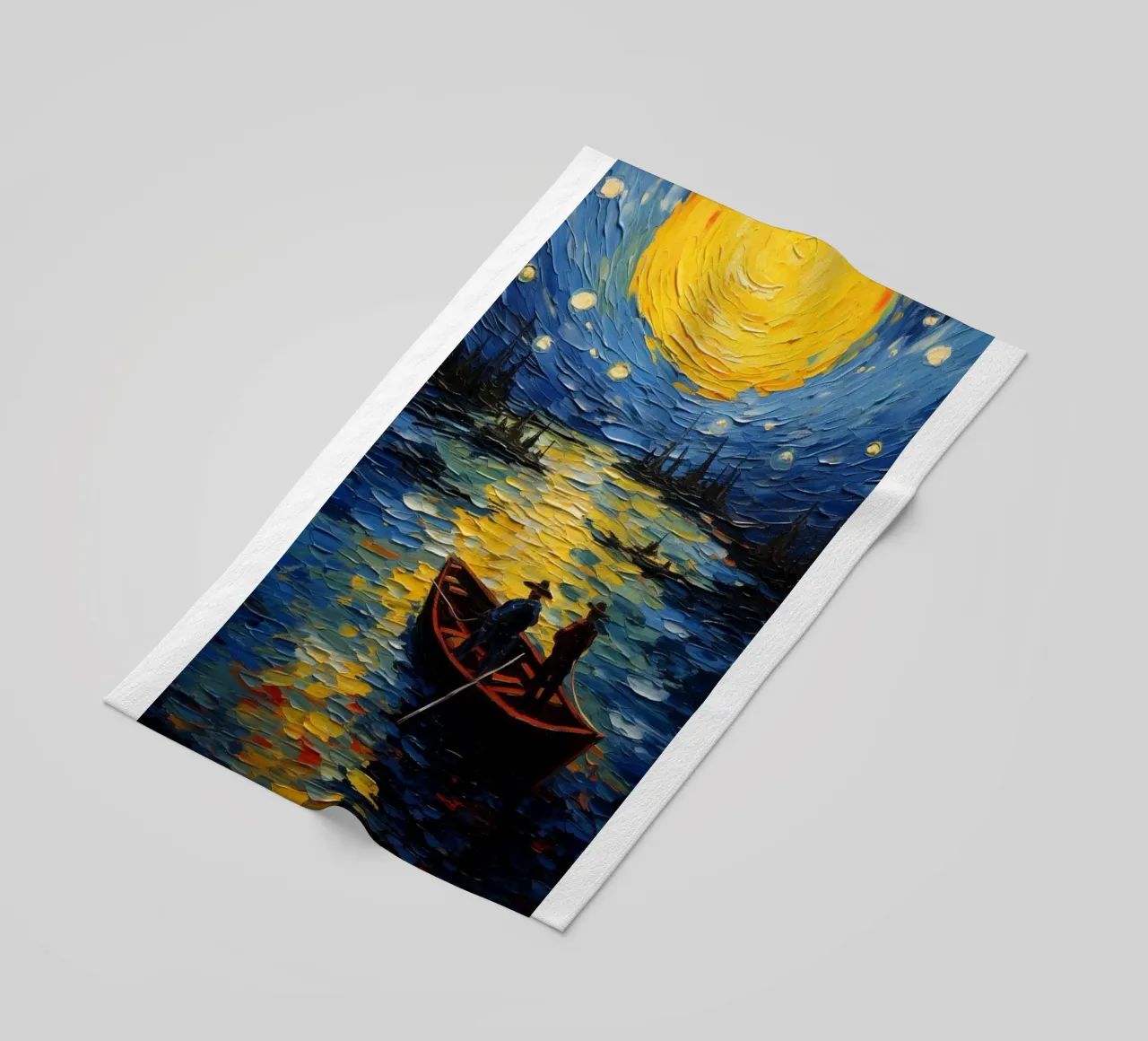 pescatori che pescano di notte telo mare da Piper Shop Oke