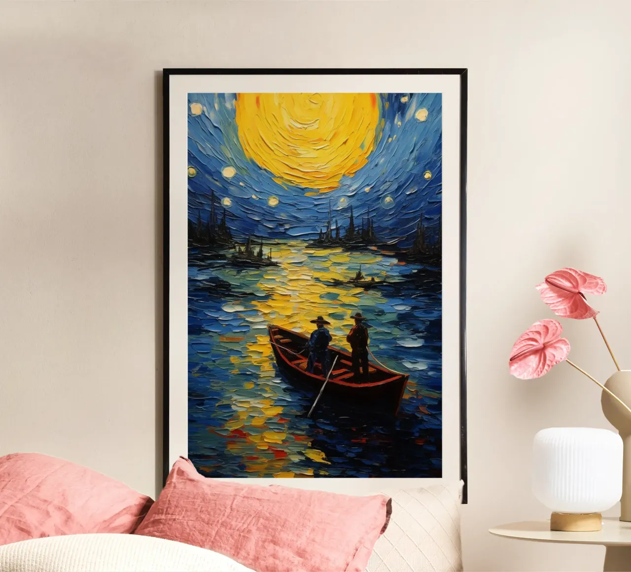 pescatori che pescano di notte carta hahnemühle da Piper Shop Oke