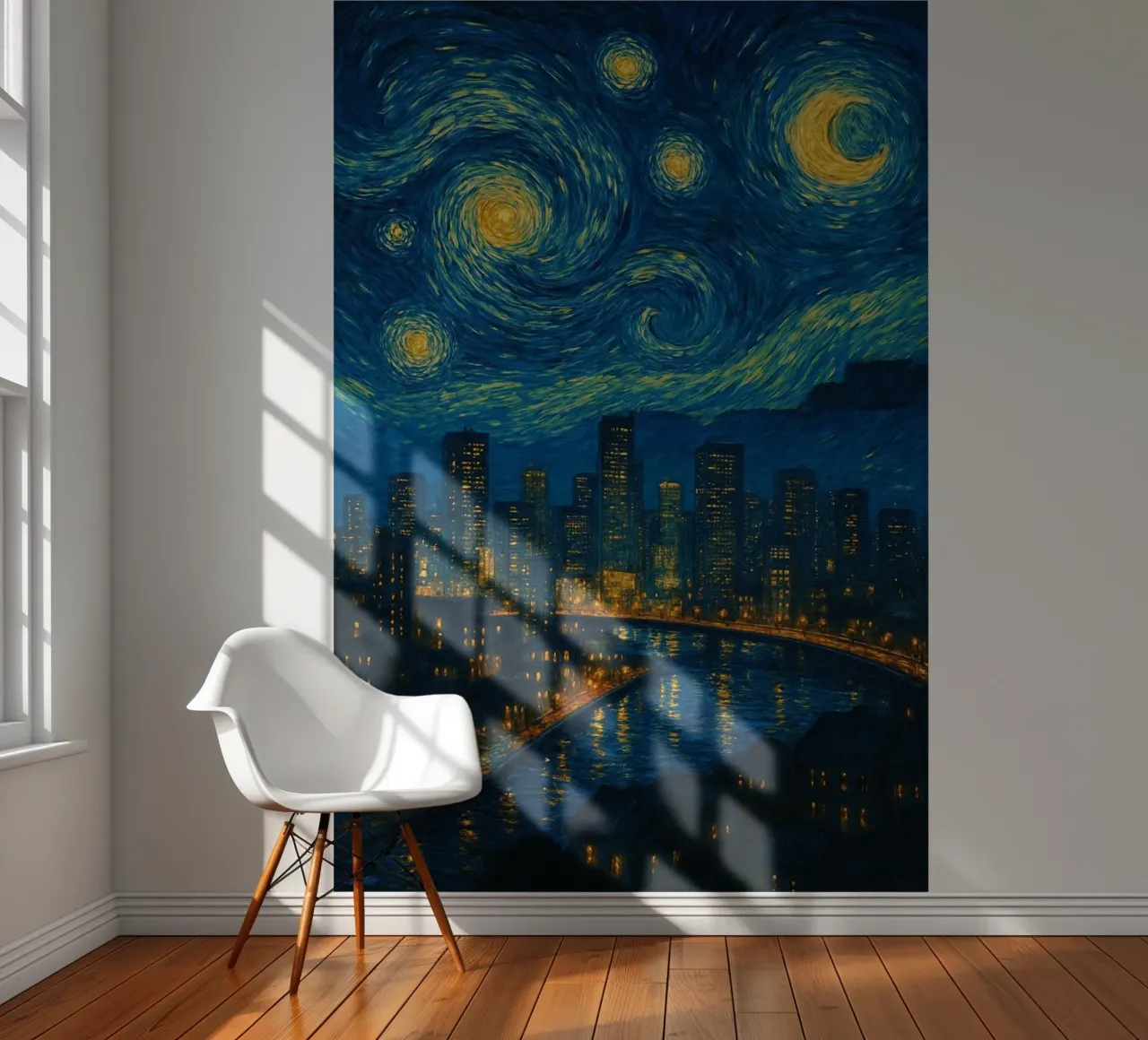 vue de la ville la nuit par temps clair papier peint photo de Piper Shop Oke