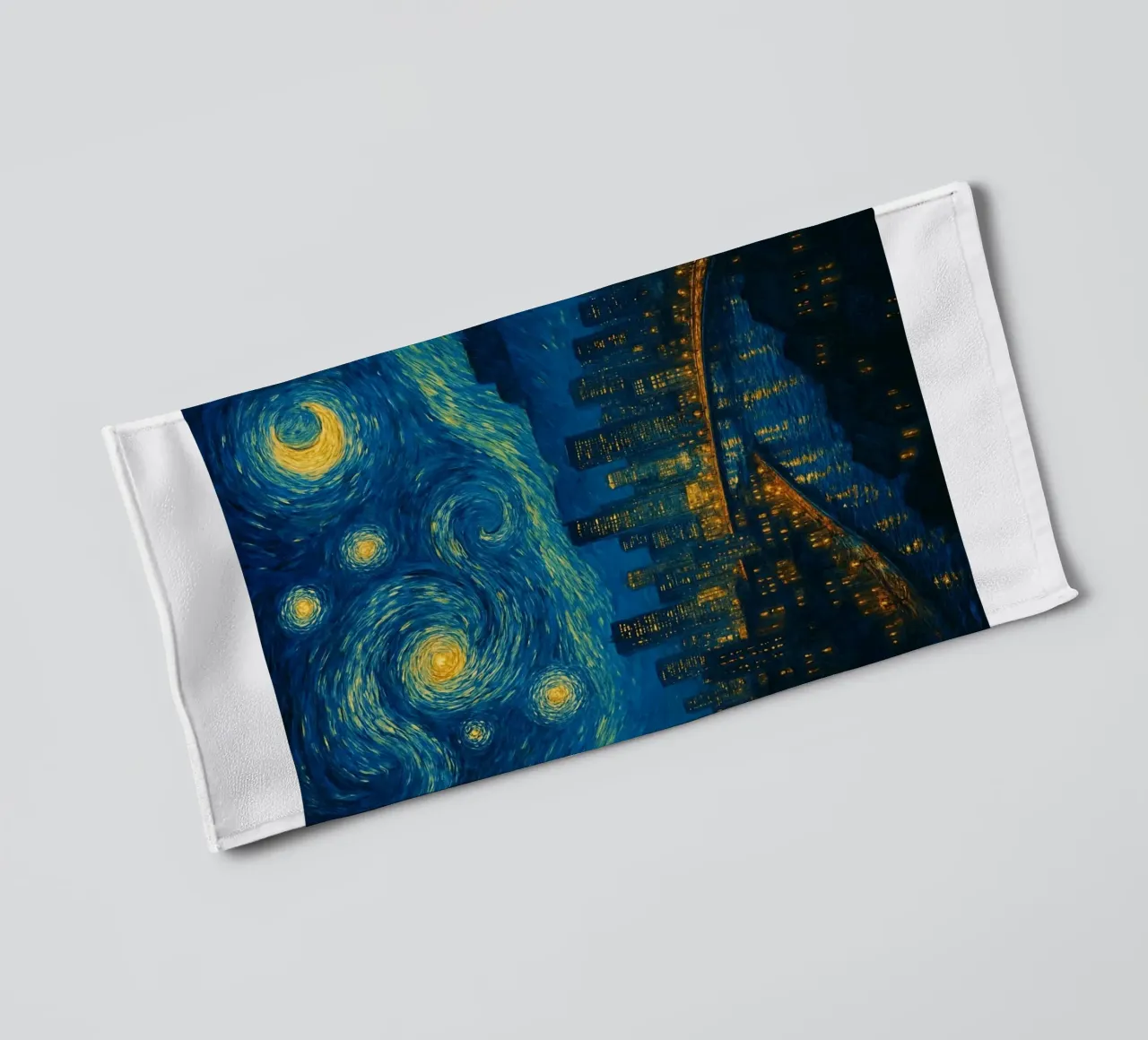 city view at night on a clear day towel by Piper Shop Oke