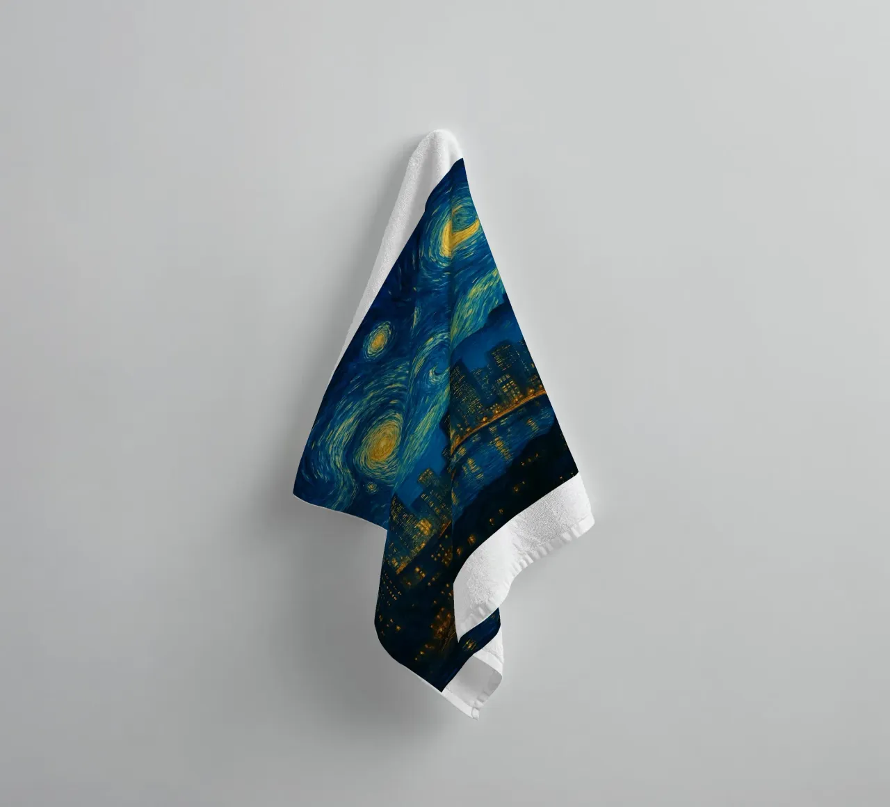 city view at night on a clear day towel by Piper Shop Oke