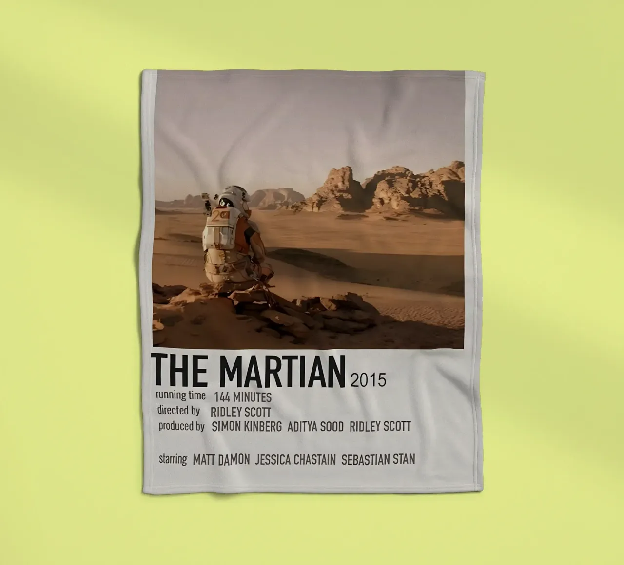 THE MARTIAN 2015 fleece blanket by MVFminimalist