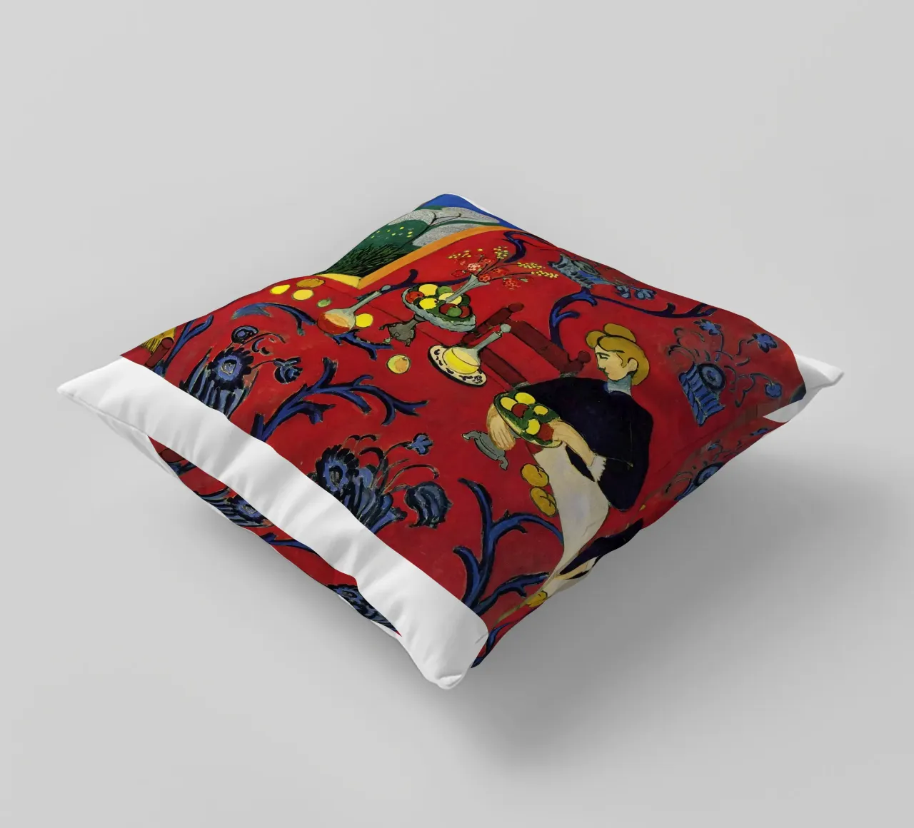 vue intérieure d'une table luxueuse décorée de fruits coussin de sazkia art