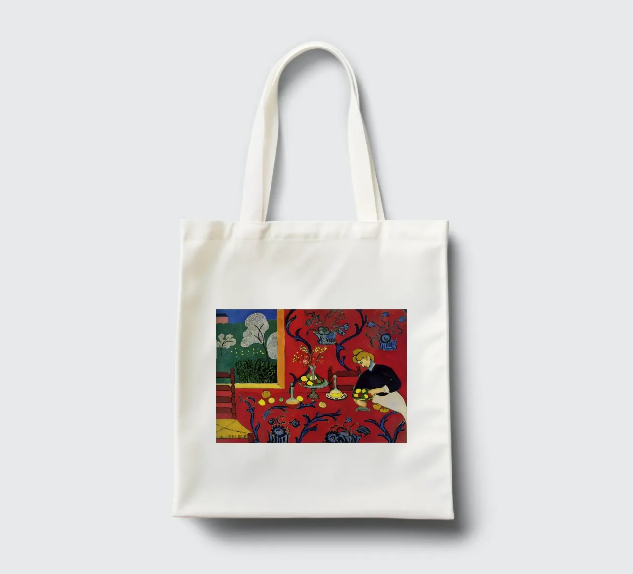 vue intérieure d'une table luxueuse décorée de fruits tote bag de sazkia art