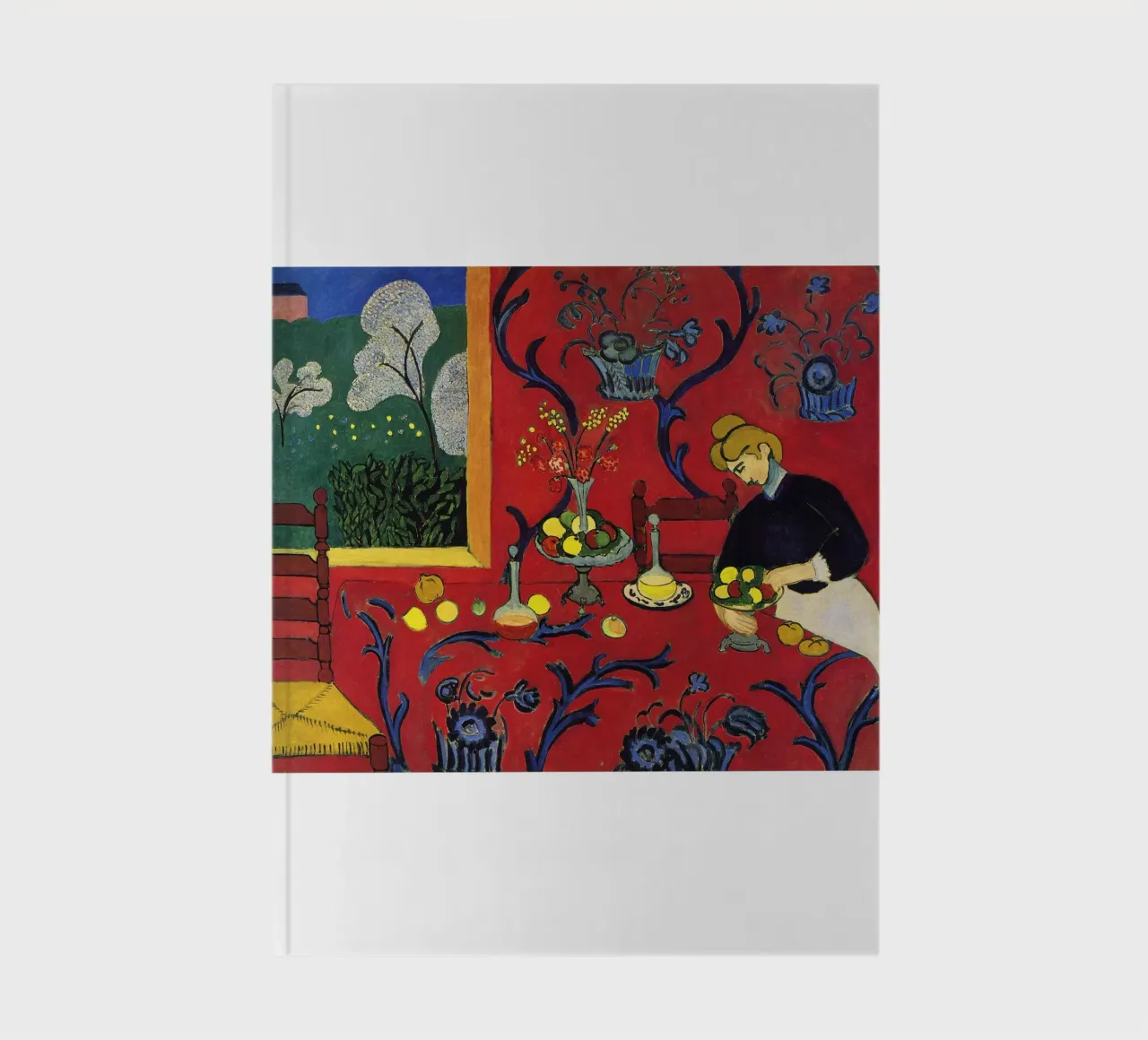 vue intérieure d'une table luxueuse décorée de fruits carnet de notes de sazkia art