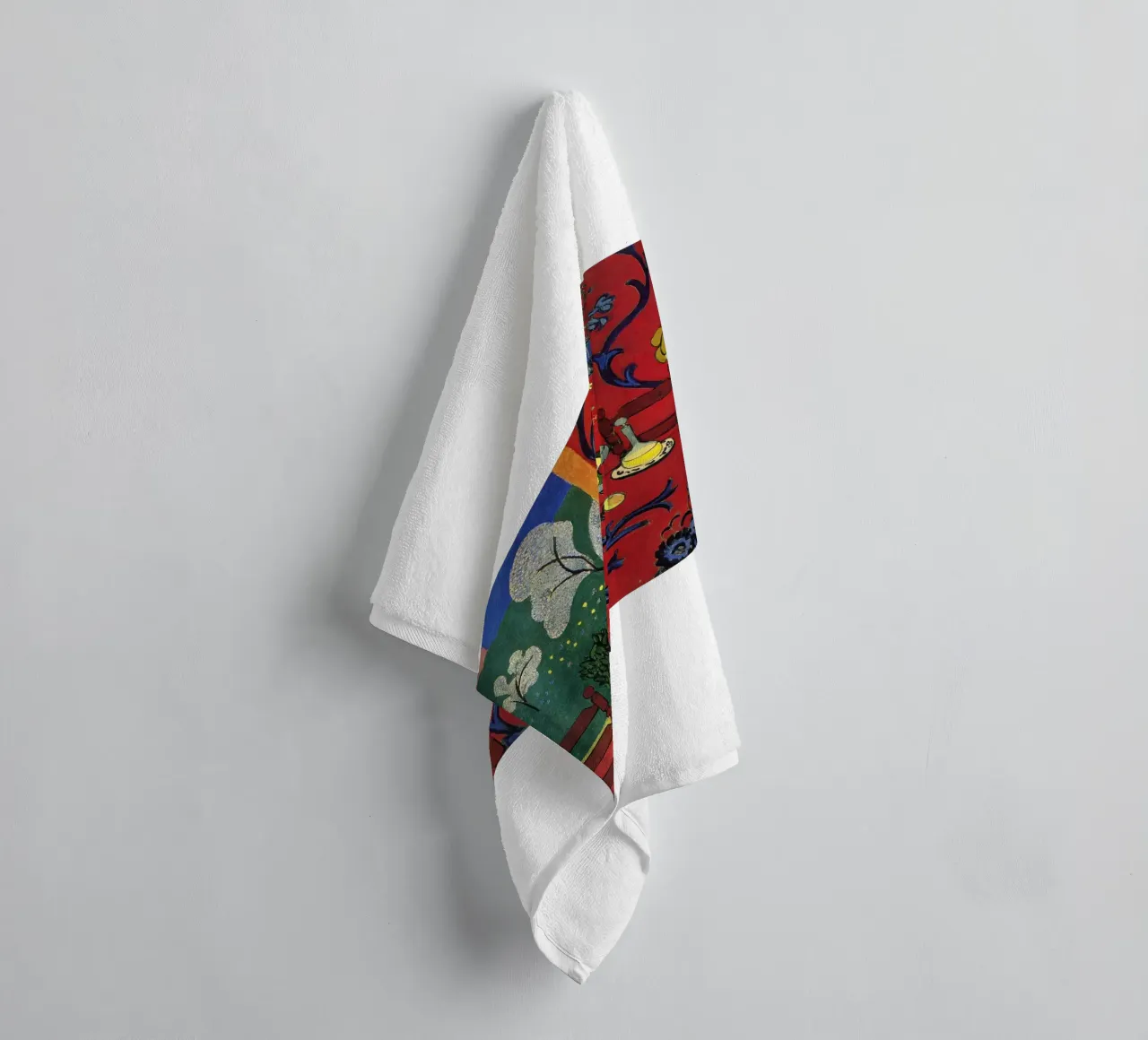 vue intérieure d'une table luxueuse décorée de fruits serviette de bain de sazkia art