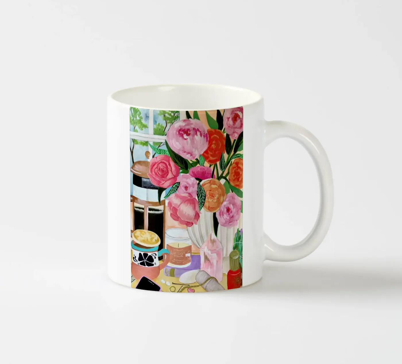 Pink ceramic mug by Paloma Kua