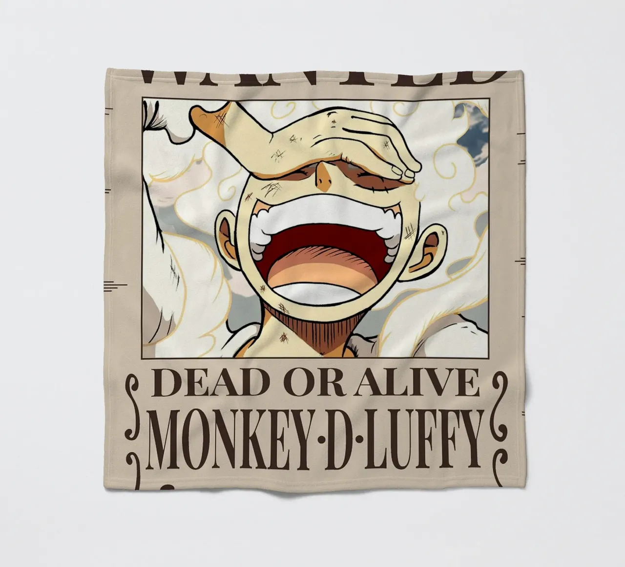 Poster Luffy Gear 5 Wanted fleece blanket by harris shop