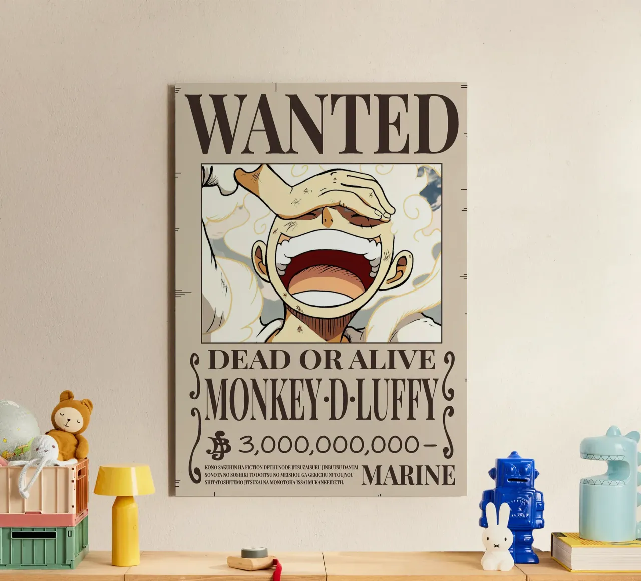 Poster Luffy Gear 5 Wanted alluminio dibond da harris shop