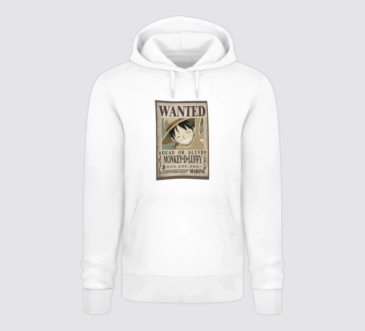 Poster Luffy Wanted felpa con cappuccio da harris shop