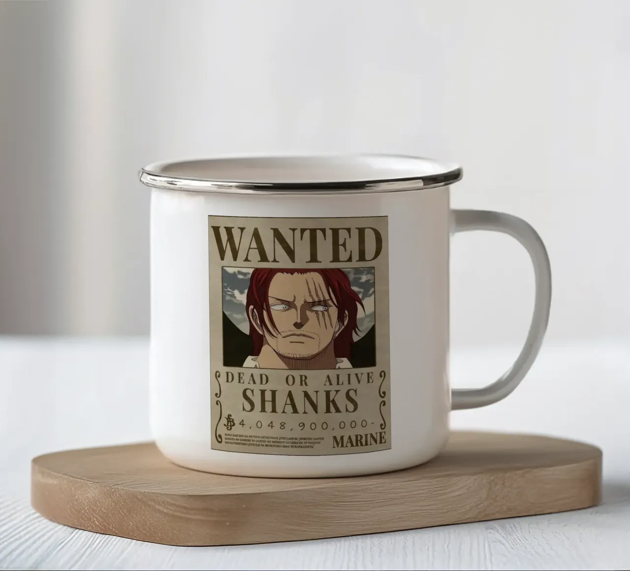 Poster Shank Wanted tazza in smalto da harris shop