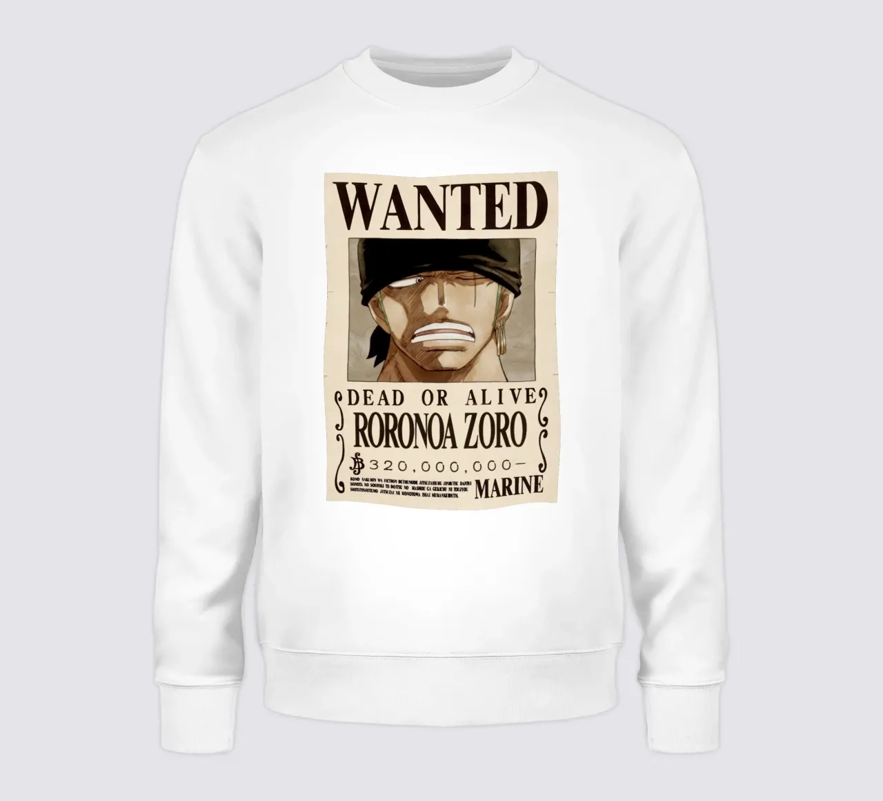 Poster Zoro Wanted felpa da harris shop