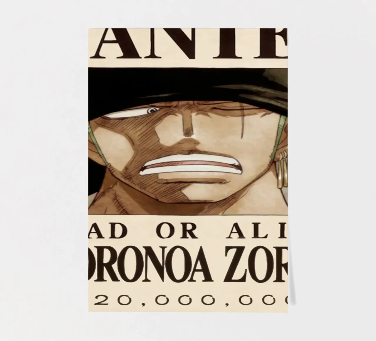 Zoro Wanted poster sticker sheet by harris shop