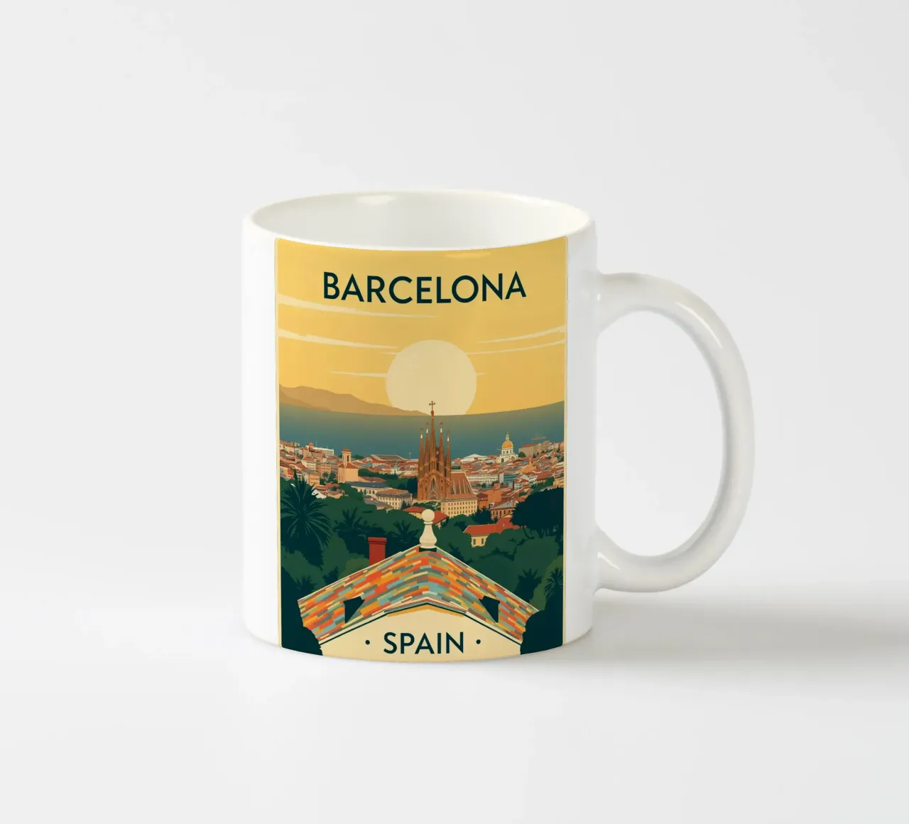 Barcellona - Viaggio d'epoca tazza in ceramica da HicksShop