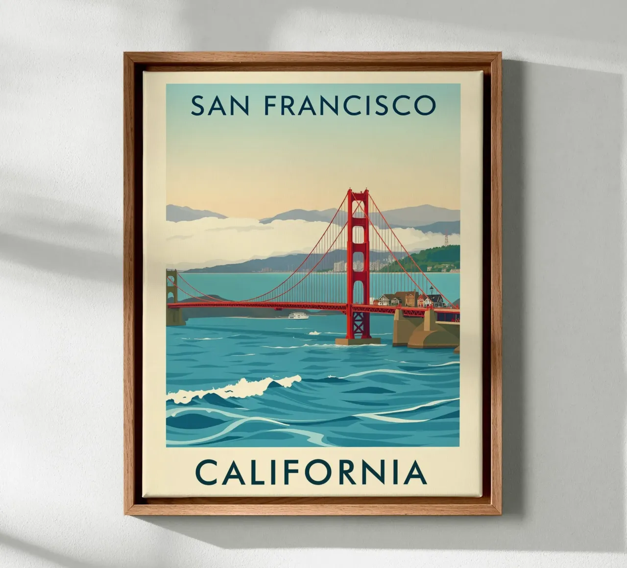 The View Of San Francisco canvas with Floater frame by HicksShop